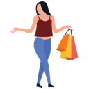 Free Shopping Girl Shopping Bags Leisure Time Icon