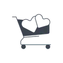 Free Shopping Cart With Heart アイコン