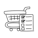 Free White Line Shopping List Illustration Shopping List List Icon