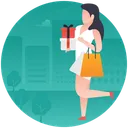 Free Shopping Time Christmas Gift Party Gift Icon