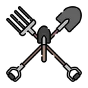 Free Shovel and pitchfork  Icon