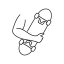Free White Line Holding Skateboard Illustration Skateboard Skating Icon