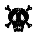 Free Skull And Bones Glyph Danger Halloween Icon