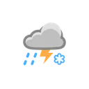 Free Sleet Thunder Weather Icon
