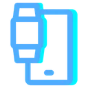 Free Smartwatch And Smartphone Technology Connection Icon