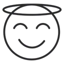 Free Artboard Smiling Face With Halo Smiley Icon