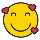 Free Smiling Face With Hearts  Icon
