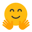 Free Smiling Face With Open Hands Emotion Emoticon Icon