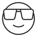 Free Artboard Copy Smiling Face With Sunglasses Cool Face Icon