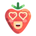 Free Smiling Hearts Strawberry  Icon