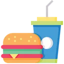 Free Snack Hamburger Bevande Fredde Icon