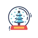 Free Snow Globe Christmas Tree Icon