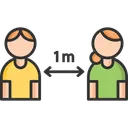 Free A M Distance Social Distance Social Distaincing Icon