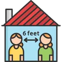 Free A Social Distancing Social Distance In Home Social Distance Icon