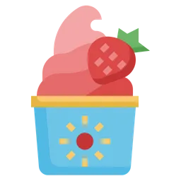Free Soft Serve Cup Strawberry  Icon