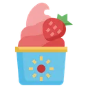 Free Soft Serve Cup Strawberry  Icon