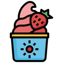 Free Soft Serve Cup Strawberry  Icon