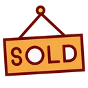 Free Sold Sign Label Icon