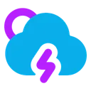 Free Soleil Nuage Angle Zap Icon