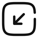 Free Square arrow left down  Icon