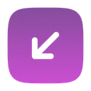 Free Square Arrow Left Down Icon