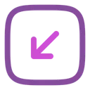 Free Square Arrow Left Down Icon