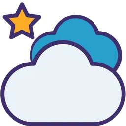 Free Star And Clouds  Icon