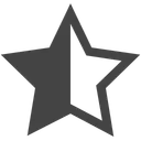 Free Star Half Left Icon