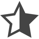 Free Star Half Right Icon