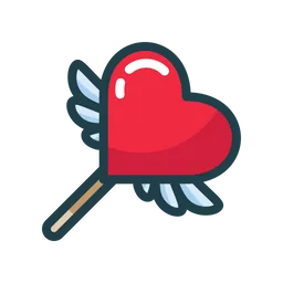 Free Stick Wing Heart  Icon