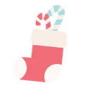 Free Christmas Stocking Candy Cane Icon