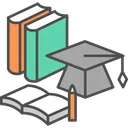 Free Student Cap Books Icon