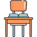 Free Desk And Chair Class Classroom Icon