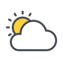 Free Sun Under Cloud Icon