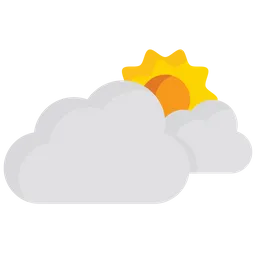 Free Sun behind cloud  Icon