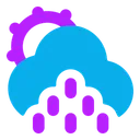 Free Sun Cloud Little Rain Icon