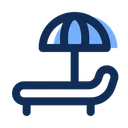 Free Sunbed Umbrella Lounger Icon