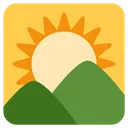 Free Sunrise Over Mountains Icon