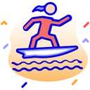 Free Surfing Surfboard Beach Sports Icon