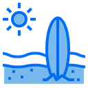 Free Surfboard Beach Vacation Icon