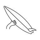 Free White Line Surfing Board Illustration Surfing Board Surfing Icon