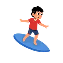 Free Surfing Summer Kids Icon