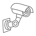 Free White Line Security Camera Illustration Surveillance Camera Cctv Camera Icon