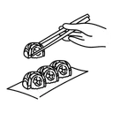 Free White Line Sushi Illustration Sushi Fish Icon