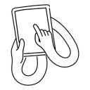 Free White Line Tablet Illustration Tablet Computer Touchscreen Tablet Icon