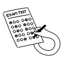 Free Black Monochrome Fill Exam Sheet Illustration Taking A Test Exam Completion Symbol