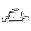 Free White Line Taxi Illustration Cab Taxicab Icon