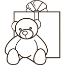 Free Teddybar Geschenk Box Symbol