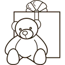 Free Teddybear Gift Box Icon
