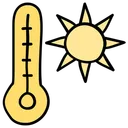 Free Wetter Sommer Thermometer Und Sonne Icon